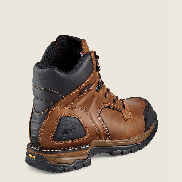 Red Wing Work Boots Mens Brown/Black - Flexforce® - 6-inch Waterproof Soft Toe - 6210754-XN